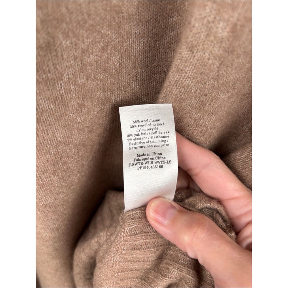 Everlane Women's Large Cozy Turtleneck Sweater Taupe Wool - Nylon - Yak Hair - Picture 4 of 10